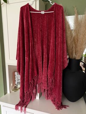 Chasing Skirts Oversized Chenille Shawl with Fringe